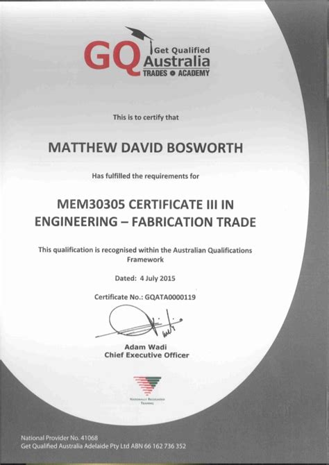 cert 3 heavy metal fabrication|fabrication certificate 3.